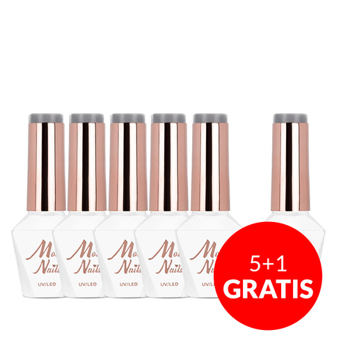 5+1 in omaggio Smalto ibrido LED/UV Gel Polish The Trend Edit n. 307 Steel MollyNails senza HEMA/Di-HEMA 8 g + Campionario in omaggio
