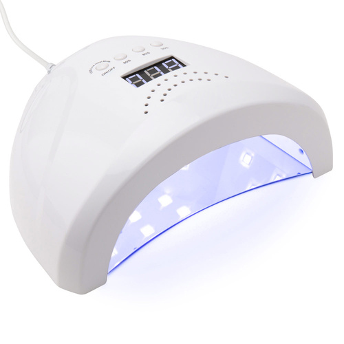 Lampe à ongles 24 pièces double UV/LED 48 W « No Name » pour vernis hybrides, gels et acrylogels, blanche, 1S, câble de 3 m de long