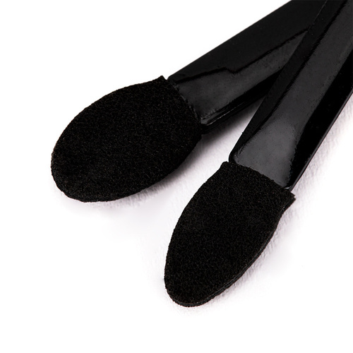 Double-sided puppet applicator for powders and shadows, black, 6.2 cm, 10 pcs