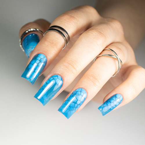 Colorful top coat without washing Crystal Glass Molly Nails Baby Blue HEMA/Di-HEMA Free 10g