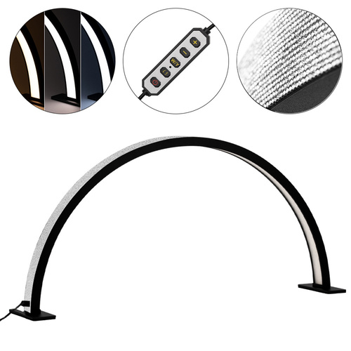 Lampe de maquillage LED en forme d'arc, 35 W, de bureau, sans ombre, noire, avec strass, taille L, HQ-75X