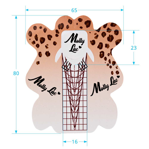 Plantillas para moldes de uñas MollyLac con estampado de leopardo, 500 unidades