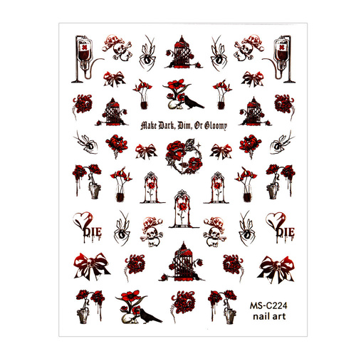 Autocollants pour ongles fins et adhésifs Halloween MS-C224