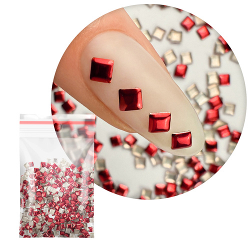 ShinePins: borchie lisce, decorazioni luccicanti per unghie, quadrate, grandi, NTN Premium n. 7, 5 g
