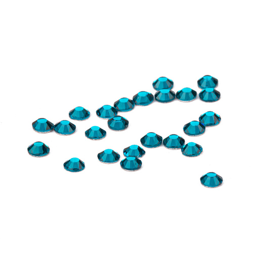 Strass per unghie in vetro SS10 Blue Zircon, circa 50 pezzi.