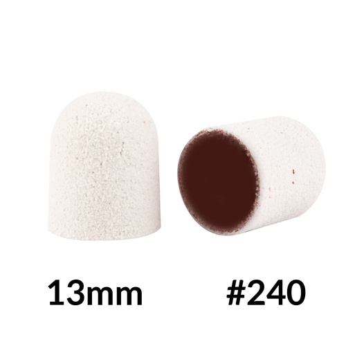 Capuchons pour pédicure 13 mm, grain 240, 10 pièces, Fabric Podo AlleMed, blanc