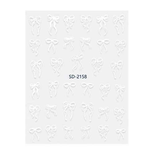 5D Self-Adhesive White Bow Nail Stickers SD-2158 MollyNails