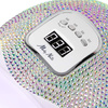 Lámpara LED/UV para uñas de 150 W Molly Nails para esmaltes híbridos, geles y acrilogel, con circonitas cristal plateadas holográficas X5 MAX