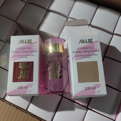 Dozownik z pompką na płyny AlleLac różowy 200 ml