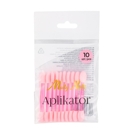 Aplikator pacynka do wcierania pyłków Molly Nails różowy 10 szt