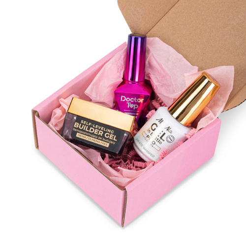 Molly Nails PRO MATCH SYSTEM 2+1 Angel Pink 2 żele budujące + Doctor Top 10g