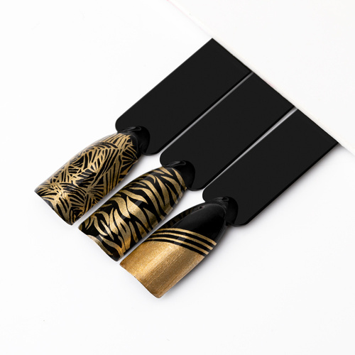10 + 1 gratis: Molly Nails PRO Stamping Chrome Gold-Nagellack für Stempel und Stamping, 10 ml