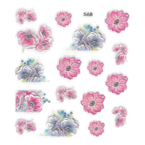 Adesivi per unghie 5D fiori autoadesivi n. 568
