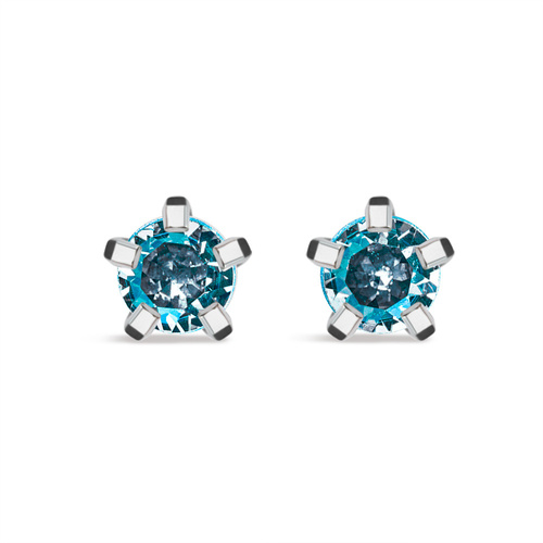 Pendientes Studex Plus de aguamarina con ganchos de plata (r)