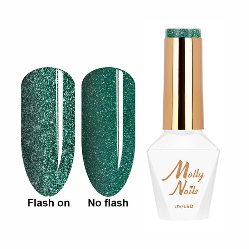 5+1gratis Lakier hybrydowy Molly Nails Flashing Lights 3 Poison Ivy HEMA/Di-HEMA Free 8g Nr 612