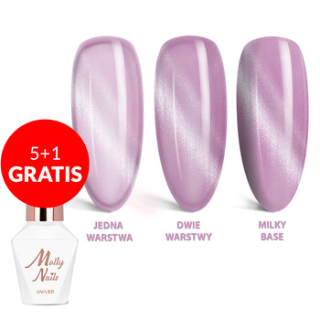 5+1 gratis Esmalte híbrido magnético con efecto ojo de gato Cat Eye Crystal Water de MollyNails, sin HEMA ni Di-HEMA, 8 g, n.º 167