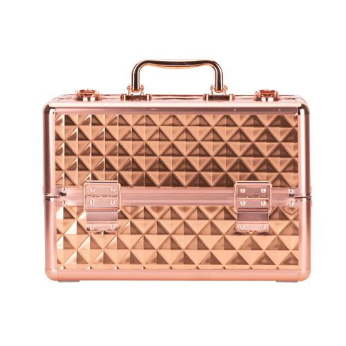 Kuferek kosmetyczny M na lakiery Diamond 3D rose golden okucia rose golden