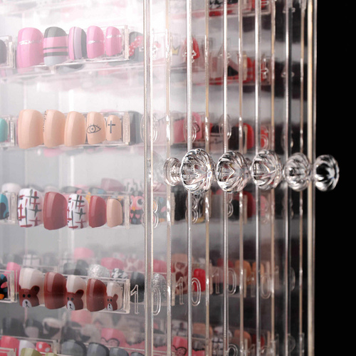 Présentoir en acrylique avec tiroirs pour faux ongles ou gabarits