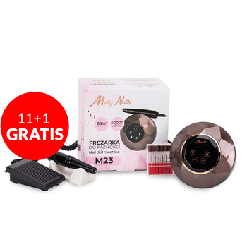 11+1gratis Frezarka do paznokci 68W MollyNails do manicure pedicure brązowa M23 50 000 obrotów