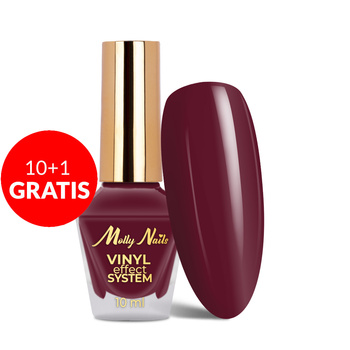 10+1gratis Klasyczny lakier STEP 2: Color Lacquer Vinyl Effect System MollyNails Berry Rose 10 ml