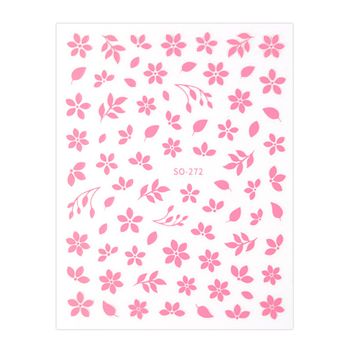 Adesivi per unghie sottili con motivi floreali SO-272, rosa chiaro