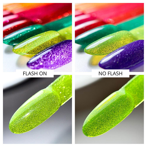 Esmalte híbrido Molly Nails Flashing Lights Neon Evergreen sin HEMA ni Di-HEMA, 8 g, n.º 647