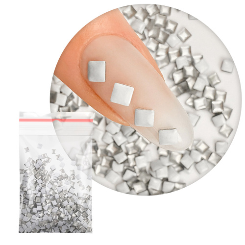 ShinePins : clous lisses, strass, décorations pour ongles, carrés, grands, NTN Premium n° 1, 5 g