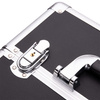 Trousse de maquillage XXXL 4 en 1, valise de maquillage à roulettes pivotantes à 360° - Noir uni avec finitions argentées