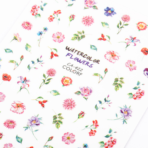 Selbstklebende Nagelsticker mit Blumenmotiv CA-422