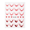 Adhesivos para uñas 5D / French / Línea de sonrisa francesa, 20 unidades, rojo, SD-2283