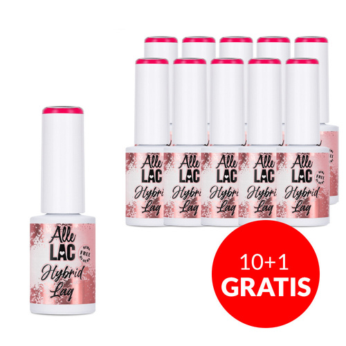 10 + 1 gratis. Esmalte híbrido LED/UV Gel Polish Pinks Neon Jam AlleLac sin HEMA/Di-HEMA, 6 g