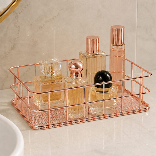 Metalowy organizer koszyk rose gold Nr 1