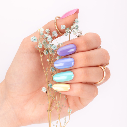 5+1gratis Lakier hybrydowy Molly Nails Yoghurt Lily Blossom HEMA/Di-HEMA Free 8g Nr 122