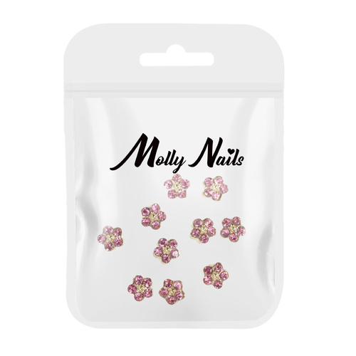 Ozdoby do paznokci kwiatki 3D Molly Nails K1118 10 szt