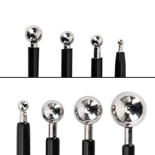 Kit sonde + applicateur en silicone pour la pose de paillettes et la décoration des ongles NTN Premium noir, 9 pièces