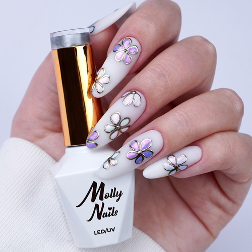 Creative Flow Color Gel  - Gel créatif pour NailArt permettant de réaliser des motifs fondants et fluides Molly Nails Lavender Sans HEMA/Di-HEMA 5 g