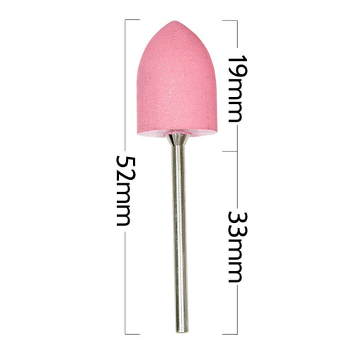 Fresa in gomma rosa a forma di palla con gambo argentato