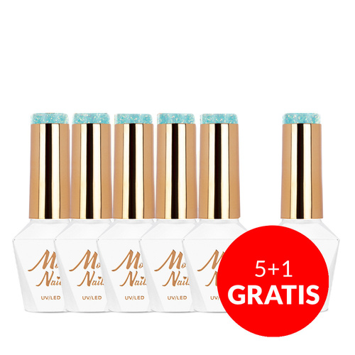5+1 gratis: Molly Nails Hybrid-Nagellack „Winter Crystalize Candyman“, HEMA/Di-HEMA-frei, 8 g, Nr. 228