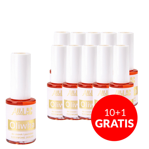 10 + 1 gratis: AlleLac Nagelhaut- und Nagelöl mit Pinsel, Duftnote „Roter Apfel“, 7 ml