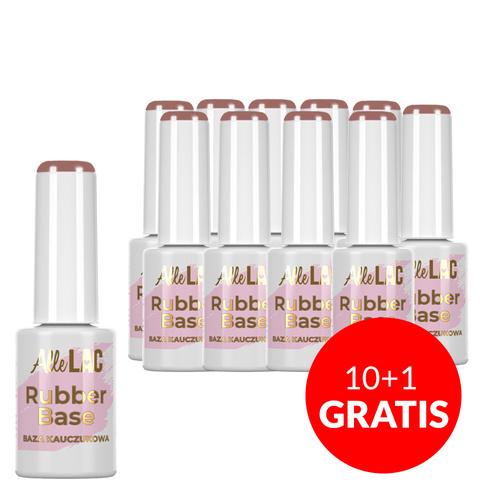 10 + 1 gratis Kautschukgrundierung Rubber Base AlleLac Caramel Cookie HEMA/Di-HEMA-frei 7 g Nr. 12