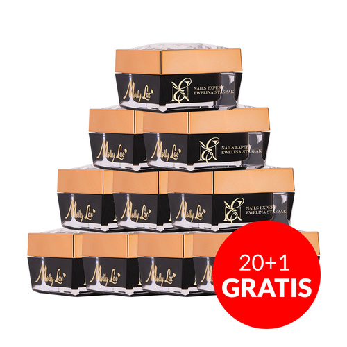 20 + 1 gratuit Gel de construction auto-nivelant laiteux LED/UV Freeze Easy MollyLac par Ewelina Staszak sans HEMA/Di-HEMA 50 g