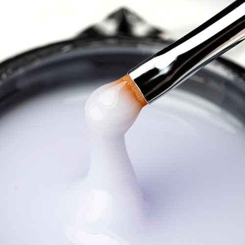 Gel de construcción autonivelante duro de densidad media Molly Nails White Whisper, sin HEMA ni Di-HEMA, 50 g