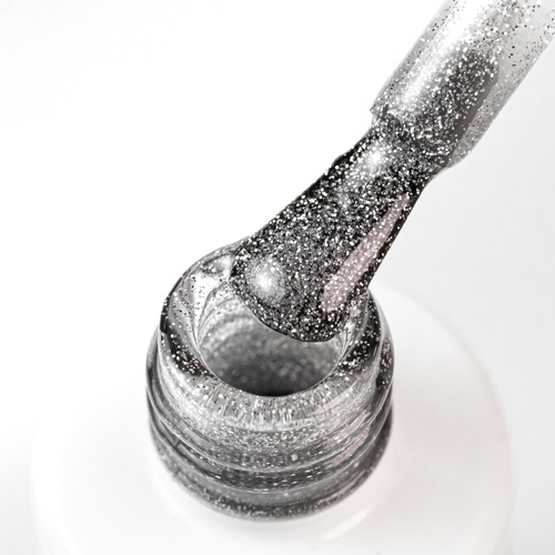 Top Glitter sin necesidad de limpiar AlleLac Silver Glow sin HEMA ni Di-HEMA, 7 g