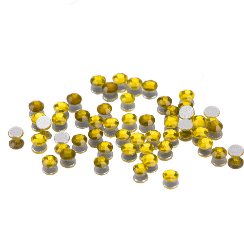 Strass per unghie in vetro SS3 Citrine, circa 50 pezzi.