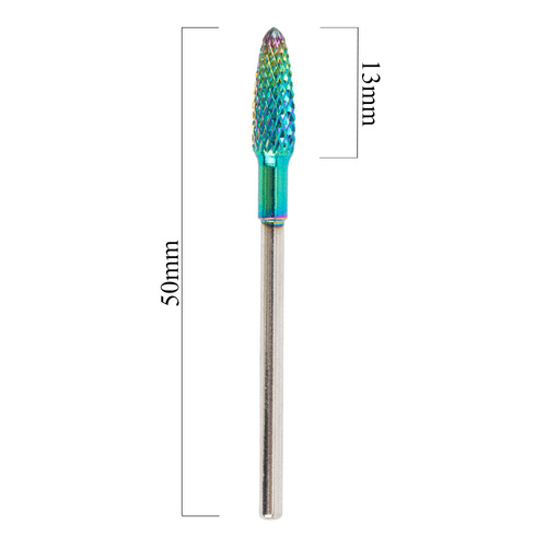 Profesjonalny frez kobaltowo wolframowy tęczowy model Middle flame F 3/32" Nr 7