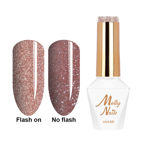 5+1gratis Lakier hybrydowy Molly Nails Duo Flashing Lights Metamorphosis HEMA/Di-HEMA Free 8g Nr 607