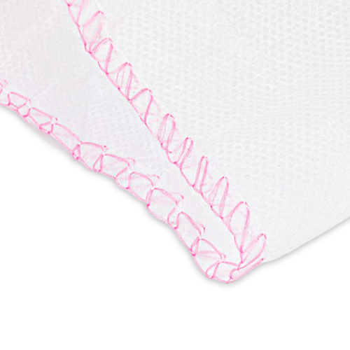 AlleMed disposable cosmetic thongs, white with pink trim, 10 pcs