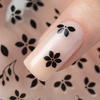Adhesivos para uñas finos y autoadhesivos con motivos florales SO-272, negros