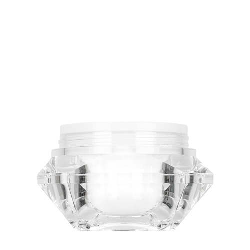 Tarro transparente blanco con termo Diamond de 50 ml, juego completo