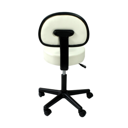 Taboret kosmetyczny BASIC z oparciem CO biały CN03221